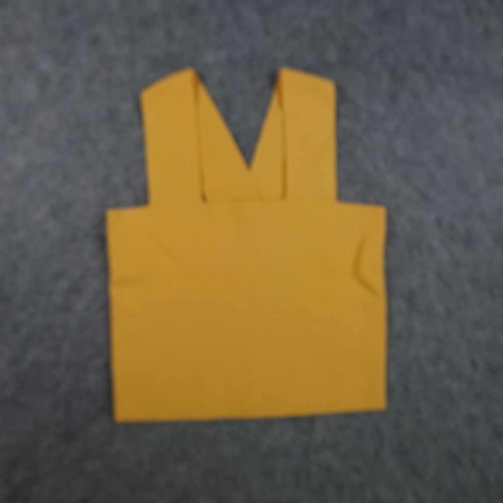 House of Harlow 1960 Top Women Small Yellow Bandage Cropped Tank Square Neck